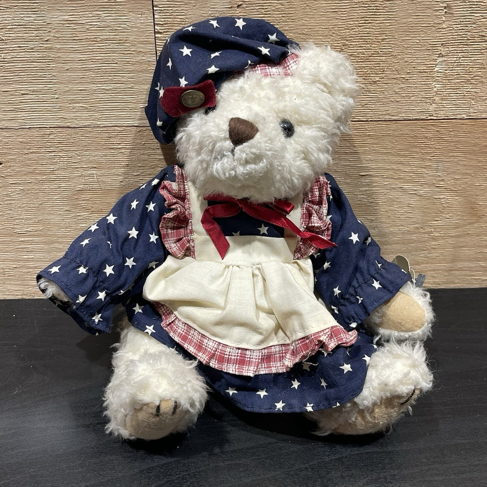 Pickford Bear OPAL Brass Button Bear Collection Patriotic Plush‎ Vintage 1996